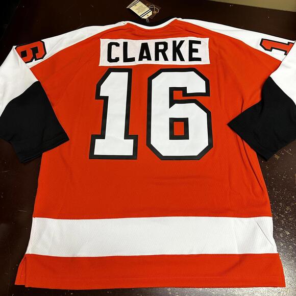 MITCHELL & NESS PHILADELPHIA FLYERS BOBBY CLARKE BLUE LINE JERSEY Size Lrg NWT - Picture 6 of 7